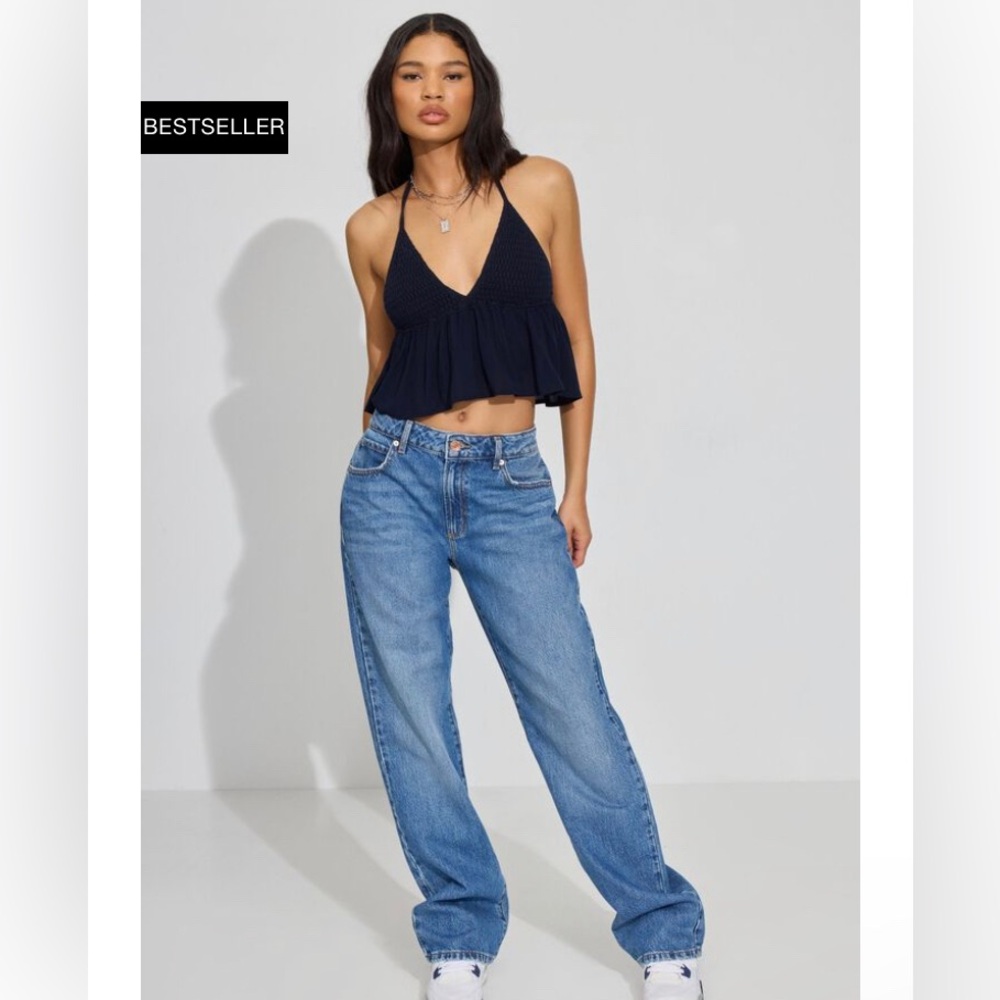 Slouchy Dark Washed Denim Jeans